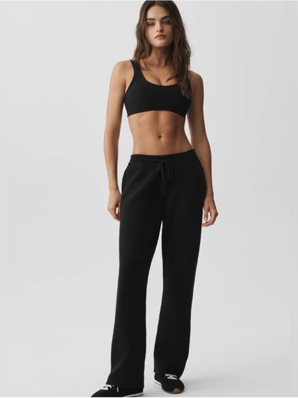 ALO Yoga | Black Scholar Straight Leg Lounge Sweatpants ~ Small